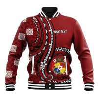 Personalized Tonga Ngatu Baseball Jacket Iconic Red Manulua Motifs