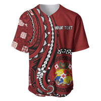 Personalized Tonga Ngatu Baseball Jersey Iconic Red Manulua Motifs