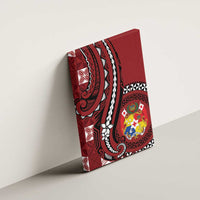 Tonga Ngatu Canvas Wall Art Iconic Red Manulua Motifs