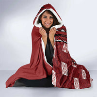 Tonga Ngatu Hooded Blanket Iconic Red Manulua Motifs