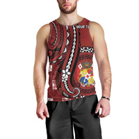 Personalized Tonga Ngatu Men Tank Top Iconic Red Manulua Motifs