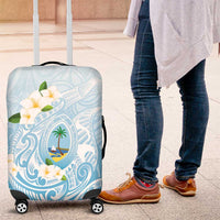 Guam Fishhook Mix Guasali Flowers Luggage Cover Dreaming Turquoise LT7 Turquoise - Polynesian Pride