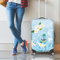 Guam Fishhook Mix Guasali Flowers Luggage Cover Dreaming Turquoise LT7 - Polynesian Pride