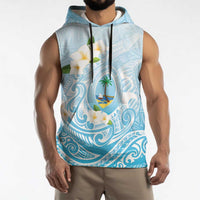 Guam Fishhook Mix Guasali Flowers Sleeveless Hoodie Dreaming Turquoise
