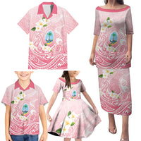 Guam Fishhook Mix Guasali Flowers Family Matching Puletasi and Hawaiian Shirt Dreaming Coral LT7 - Polynesian Pride