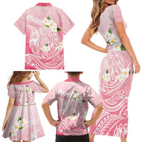 Guam Fishhook Mix Guasali Flowers Family Matching Short Sleeve Bodycon Dress and Hawaiian Shirt Dreaming Coral LT7 - Polynesian Pride