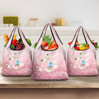 Guam Fishhook Mix Guasali Flowers Grocery Bag Dreaming Coral LT7 3-pack One Size Pink - Polynesian Pride