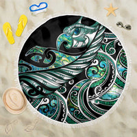 Maori Matariki - Manaia Beach Blanket Emerald Paua Shell LT7 One Size 150cm Green - Polynesian Pride
