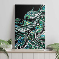 Maori Matariki - Manaia Canvas Wall Art Emerald Paua Shell LT7 - Polynesian Pride