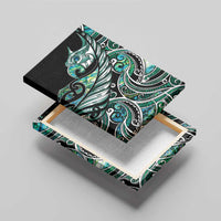 Maori Matariki - Manaia Canvas Wall Art Emerald Paua Shell LT7 - Polynesian Pride