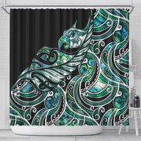 Maori Matariki - Manaia Shower Curtain Emerald Paua Shell LT7 - Polynesian Pride