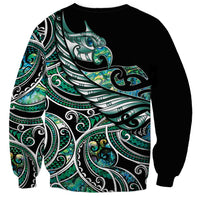 Maori Matariki - Manaia Sweatshirt Emerald Paua Shell LT7 - Polynesian Pride