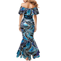 Maori Matariki - Manaia Family Matching Mermaid Dress and Hawaiian Shirt Galaxy Blue Paua Shell LT7 - Polynesian Pride
