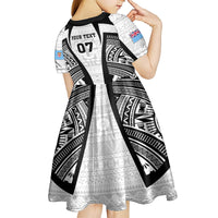 personalised-fiji-rugby-kid-short-sleeve-dress-2023-world-cup-history-makers-white-ver