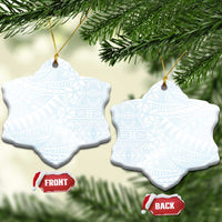 White Sunday Ceramic Ornament Plumeria Tatau Mix Tapa