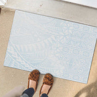 White Sunday Rubber Doormat Plumeria Tatau Mix Tapa
