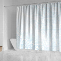 White Sunday Shower Curtain Plumeria Tatau Mix Tapa