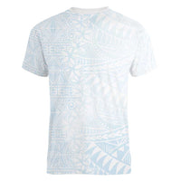 White Sunday Women V-Neck T-Shirt Plumeria Tatau Mix Tapa