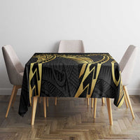 Polynesia Tablecloth Black & Gold Fancy Plumeria LT7 - Polynesian Pride
