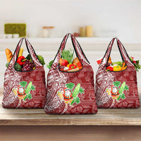 Hawaii Christmas Mele Kalikimaka Grocery Bag Santa Claus