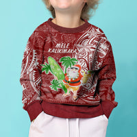 Hawaii Christmas Mele Kalikimaka Kid Ugly Christmas Sweater Santa Claus LT7 - Polynesian Pride