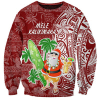 Hawaii Christmas Mele Kalikimaka Sweatshirt Santa Claus LT7 Unisex Red - Polynesian Pride