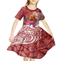 Papua New Guinea Christmas Kid Short Sleeve Dress Bird-of-Paradise Special LT7 - Polynesian Pride