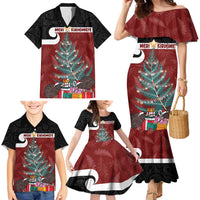 Personalised New Zealand Maori Christmas Family Matching Mermaid Dress and Hawaiian Shirt Xmas Fern Mix Kowhawhai LT7 - Polynesian Pride