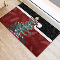 Personalised New Zealand Maori Christmas Rubber Doormat Xmas Fern Mix Kowhawhai LT7 - Polynesian Pride