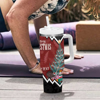 Personalised New Zealand Christmas Tumbler With Handle Xmas Fern and Kiwi Birds