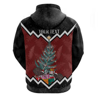 Personalised New Zealand Christmas Zip Hoodie Xmas Fern and Kiwi Birds