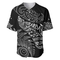 Aotearoa Personalized Lawn Bowls Maori Baseball Jersey New Zealand Black Tribal Silver Fern LT7 Black - Polynesian Pride