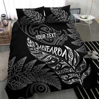 Aotearoa Personalized Lawn Bowls Maori Bedding Set New Zealand Black Tribal Silver Fern - Polynesian Pride