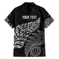 Aotearoa Personalized Lawn Bowls Maori Family Matching Off Shoulder Maxi Dress and Hawaiian Shirt New Zealand Black Tribal Silver Fern - Polynesian Pride