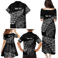 Aotearoa Personalized Lawn Bowls Maori Family Matching Puletasi and Hawaiian Shirt New Zealand Black Tribal Silver Fern LT7 - Polynesian Pride