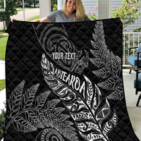 Aotearoa Personalized Lawn Bowls Maori Quilt New Zealand Black Tribal Silver Fern - Polynesian Pride