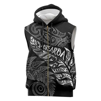 Aotearoa Personalized Lawn Bowls Maori Sleeveless Zip Hoodie New Zealand Black Tribal Silver Fern LT7