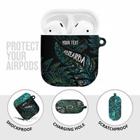 Aotearoa Personalized Lawn Bowls Maori AirPods Case New Zealand Paua Shell Tribal Silver Fern LT7 - Polynesian Pride
