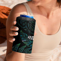 Aotearoa Personalized Lawn Bowls Maori 4 in 1 Can Cooler Tumbler New Zealand Paua Shell Tribal Silver Fern - Polynesian Pride