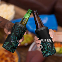 Aotearoa Personalized Lawn Bowls Maori 4 in 1 Can Cooler Tumbler New Zealand Paua Shell Tribal Silver Fern - Polynesian Pride