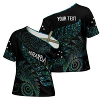 Aotearoa Personalized Lawn Bowls Maori Cross Shoulder Shirt New Zealand Paua Shell Tribal Silver Fern LT7 - Polynesian Pride
