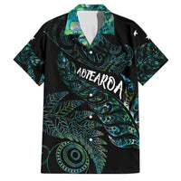 Aotearoa Personalized Lawn Bowls Maori Family Matching Short Sleeve Bodycon Dress and Hawaiian Shirt New Zealand Paua Shell Tribal Silver Fern LT7 Dad's Shirt - Short Sleeve Green - Polynesian Pride