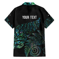 Aotearoa Personalized Lawn Bowls Maori Family Matching Short Sleeve Bodycon Dress and Hawaiian Shirt New Zealand Paua Shell Tribal Silver Fern - Polynesian Pride