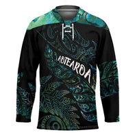 Aotearoa Personalized Lawn Bowls Maori Hockey Jersey New Zealand Paua Shell Tribal Silver Fern LT7 Unisex Green - Polynesian Pride