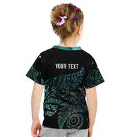 Aotearoa Personalized Lawn Bowls Maori Kid T Shirt New Zealand Paua Shell Tribal Silver Fern LT7 - Polynesian Pride