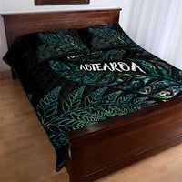 Aotearoa Personalized Lawn Bowls Maori Quilt Bed Set New Zealand Paua Shell Tribal Silver Fern - Polynesian Pride
