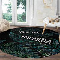 Aotearoa Personalized Lawn Bowls Maori Round Carpet New Zealand Paua Shell Tribal Silver Fern - Polynesian Pride
