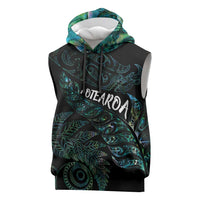 Aotearoa Personalized Lawn Bowls Maori Sleeveless Hoodie New Zealand Paua Shell Tribal Silver Fern - Polynesian Pride