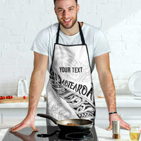 Aotearoa Personalized Lawn Bowls Maori Apron New Zealand White Tribal Silver Fern - Polynesian Pride