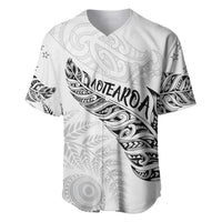 Aotearoa Personalized Lawn Bowls Maori Baseball Jersey New Zealand White Tribal Silver Fern LT7 White - Polynesian Pride